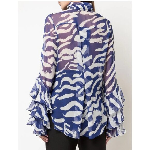 Prabal Gurung Ruffled-Cuffs Silk Blouse - Picture 3 of 13